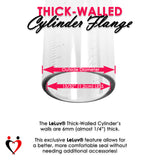 LeLuv Ultima Penis Pump - Silver Handle with Red Silicone Grips, Clear Hose - Thick-Walled Cylinder