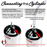 LeLuv® Ultima Penis Pump - Silver Handle with Blue Silicone Grips, Clear Hose - Thick-Walled Cylinder