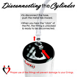 LeLuv Ultima Penis Pump - Silver Handle with Red Silicone Grips, Clear Hose - Thick-Walled Cylinder