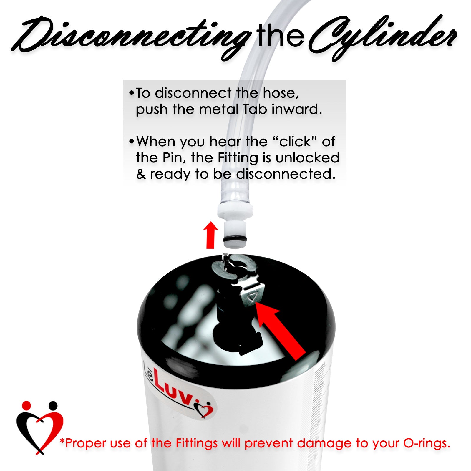 LeLuv® Ultima Penis Pump - Silver Handle with Blue Silicone Grips, Clear Hose - Thick-Walled Cylinder