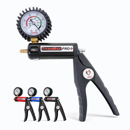 LeLuv TitanMax Pro Manual Vacuum Pump with Protected Gauge