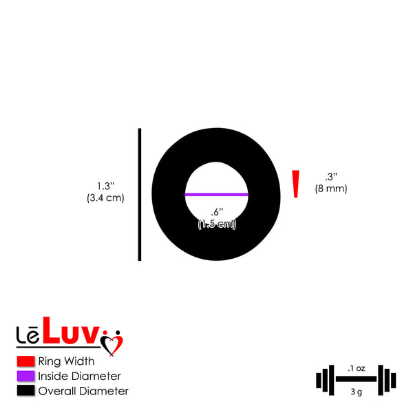 LeLuv Penis Constriction Rings TPR Donut - Set of 3 - Assorted Colors