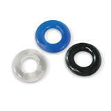 LeLuv Penis Constriction Rings TPR Donut - Set of 3 - Assorted Colors