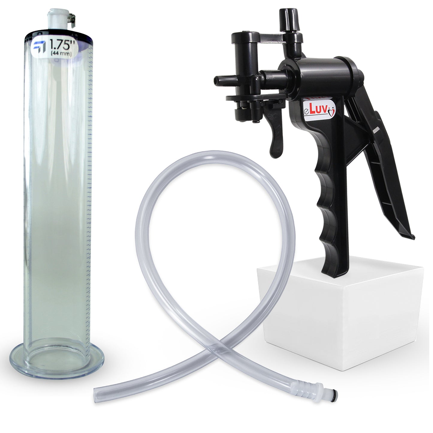 TYRO Black Handle Penis Pump 9" Length x 1.75" Diameter WIDE Flange Cylinder