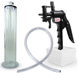 TYRO Black Handle Penis Pump 9" Length x 1.75" Diameter WIDE Flange Cylinder