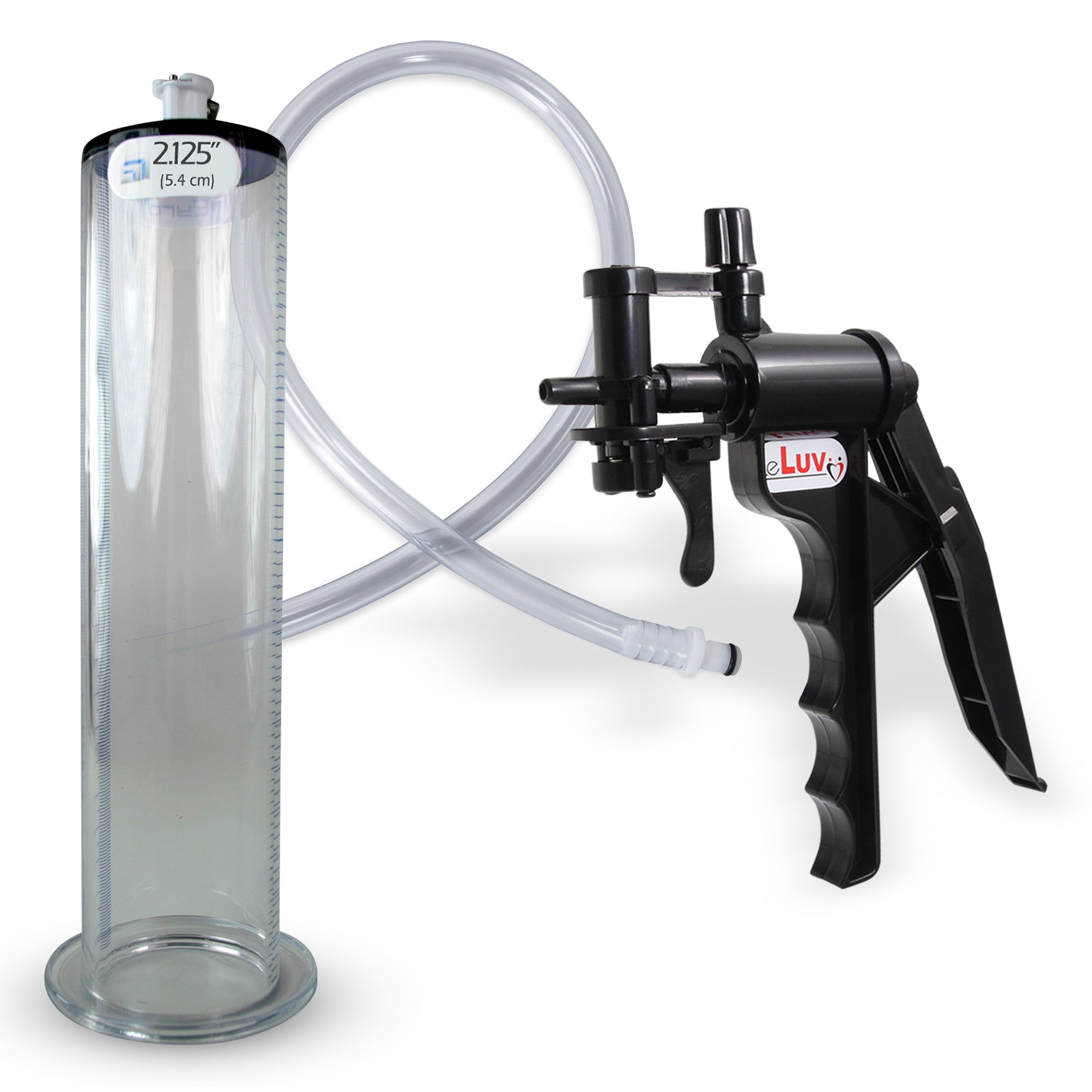 TYRO Black Handle Penis Pump 9" Length x 2.125" Diameter WIDE Flange Cylinder