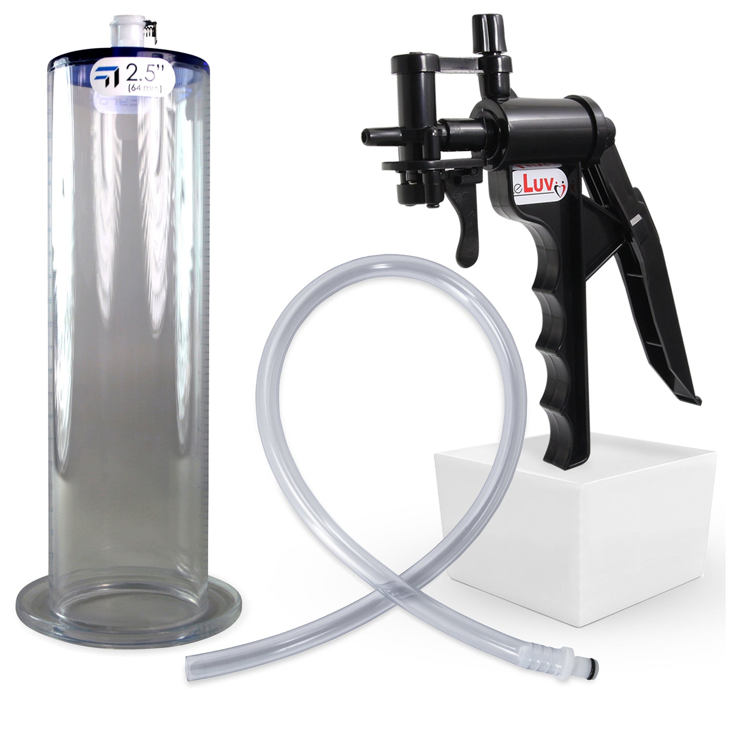 TYRO Black Handle Penis Pump 9" Length x 2.50" Diameter WIDE Flange Cylinder