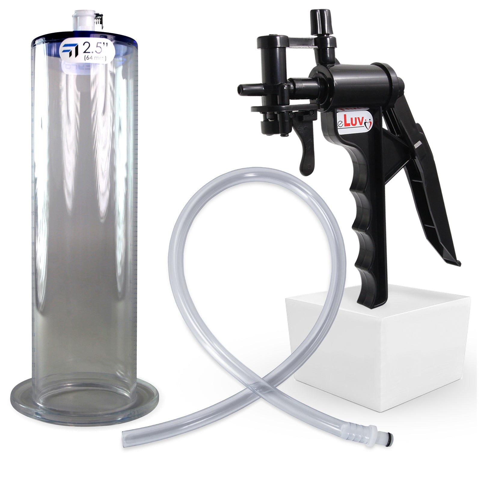 TYRO Black Handle Penis Pump 9" Length x 2.50" Diameter WIDE Flange Cylinder