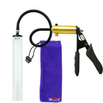 Ultima Brass Black Penis Pump | Silicone Grip, Silicone Hose - 12" x 1.5" Thick-Walled Cylinder