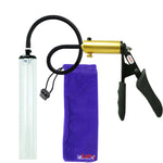 Ultima Brass Black Penis Pump | Silicone Grip, Silicone Hose - 12" x 1.7" Thick-Walled Cylinder