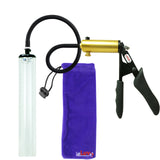 Ultima Brass Black Penis Pump | Silicone Grip, Silicone Hose - 12" x 1.7" Thick-Walled Cylinder