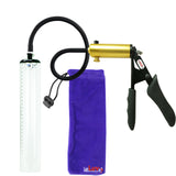 Ultima Brass Black Penis Pump | Silicone Grip, Silicone Hose - 12" x 1.9" Thick-Walled Cylinder