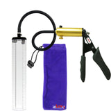 Ultima Brass Black Penis Pump | Silicone Grip, Silicone Hose - 12" x 2.1" Thick-Walled Cylinder