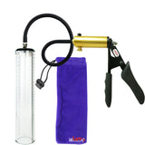 Ultima Brass Black Penis Pump | Silicone Grip, Silicone Hose - 12" x 2.3" Thick-Walled Cylinder