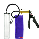 Ultima Brass Black Penis Pump | Silicone Grip, Silicone Hose - 12" x 2.7" Thick-Walled Cylinder