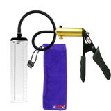 Ultima Brass Black Penis Pump | Silicone Grip, Silicone Hose - 9" x 2.1" Thick-Walled Cylinder