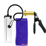 Ultima Brass Black Penis Pump | Silicone Grip, Silicone Hose - 9" x 2.5" Thick-Walled Cylinder