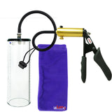 Ultima Brass Black Penis Pump | Silicone Grip, Silicone Hose - 9" x 3.1" Thick-Walled Cylinder