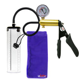 Ultima Brass Black Penis Pump | Silicone Grip, Silicone Hose + Gauge | 9" x 2.5" Thick-Walled Cylinder