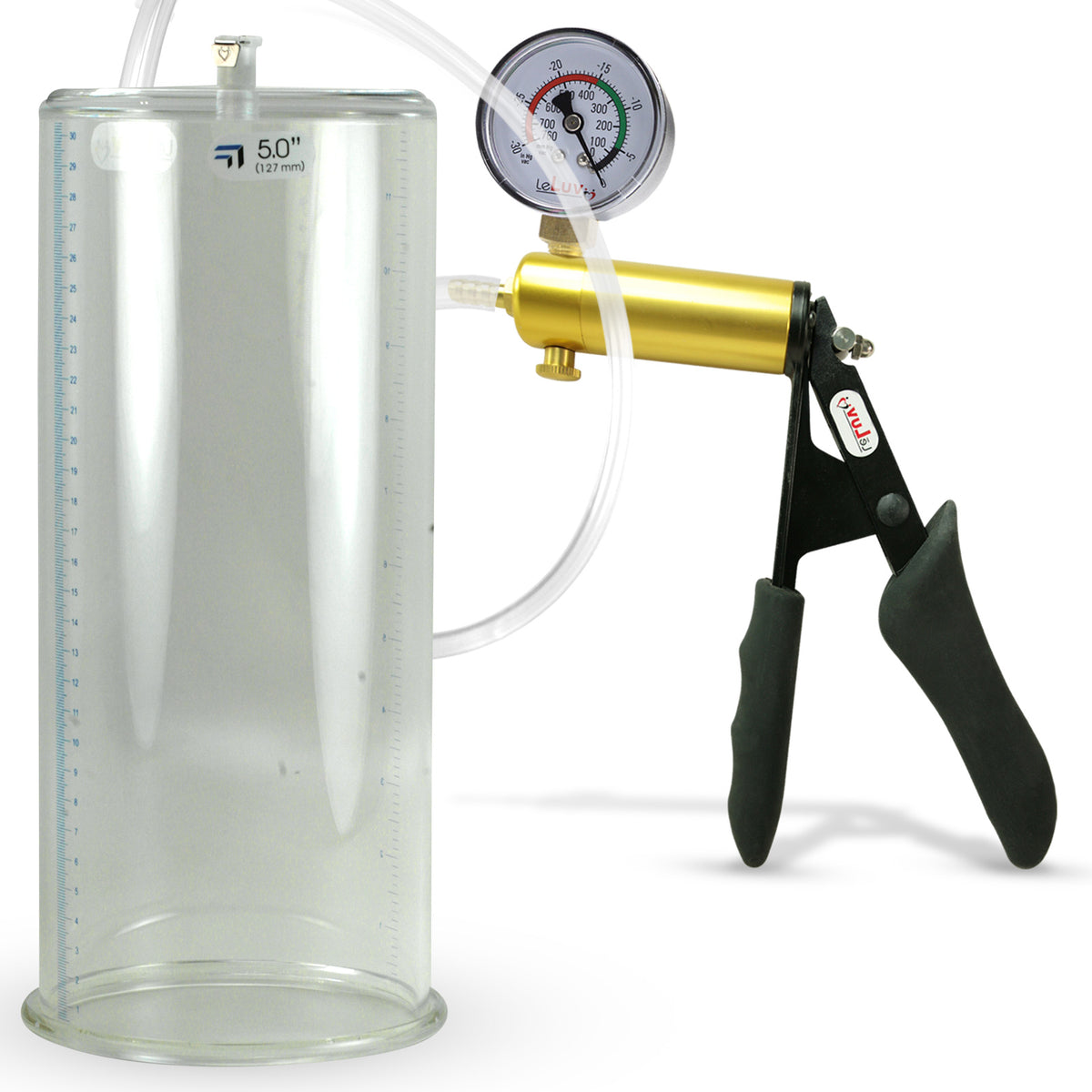 Ultima Black Penis Pump Ergonomic Grips with Gauge 12" x 5.00" Cylinder Diameter