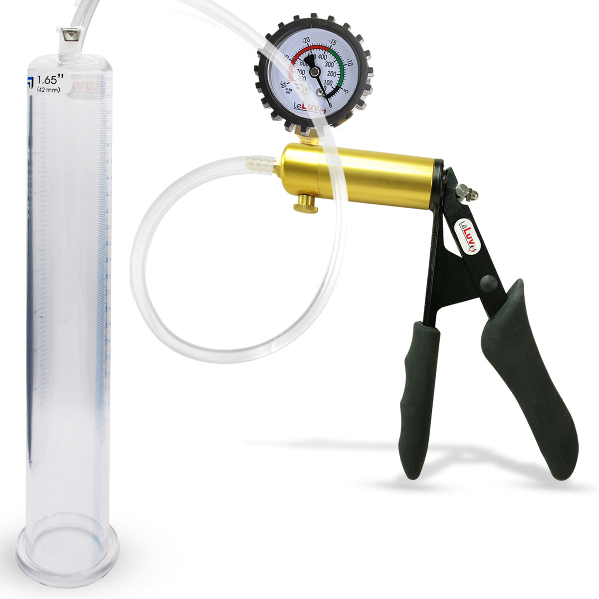 Ultima Black Penis Pump Ergonomic Grips + Gauge & Cover 12" Length 1.65" Diameter