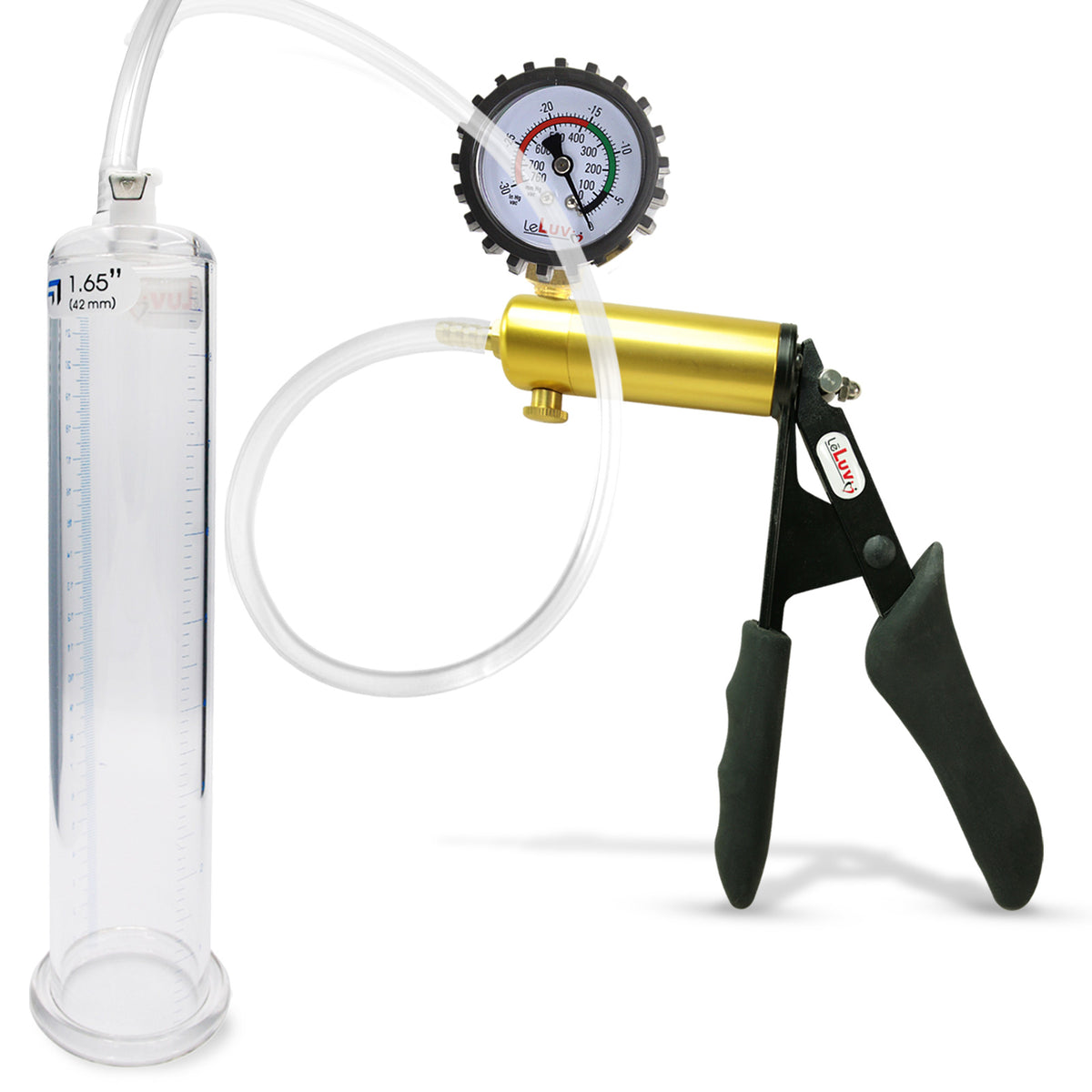 Ultima Black Penis Pump Ergonomic Grips + Gauge & Cover 9" Length 1.65" Diameter