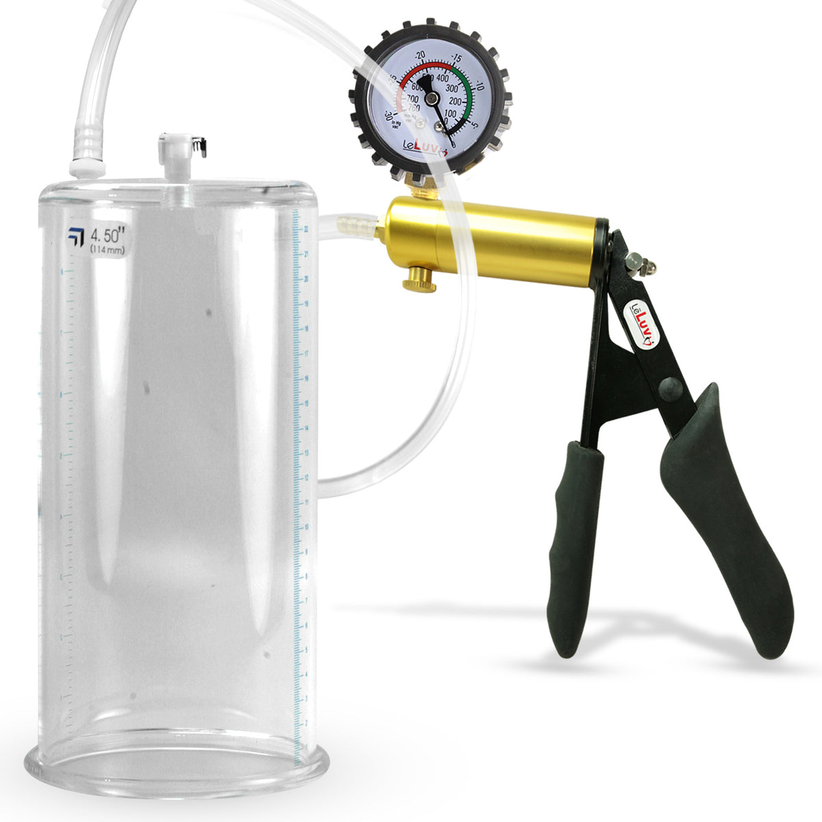 Ultima Black Penis Pump Ergonomic Grips + Gauge & Cover 9" Length 4.50" Diameter