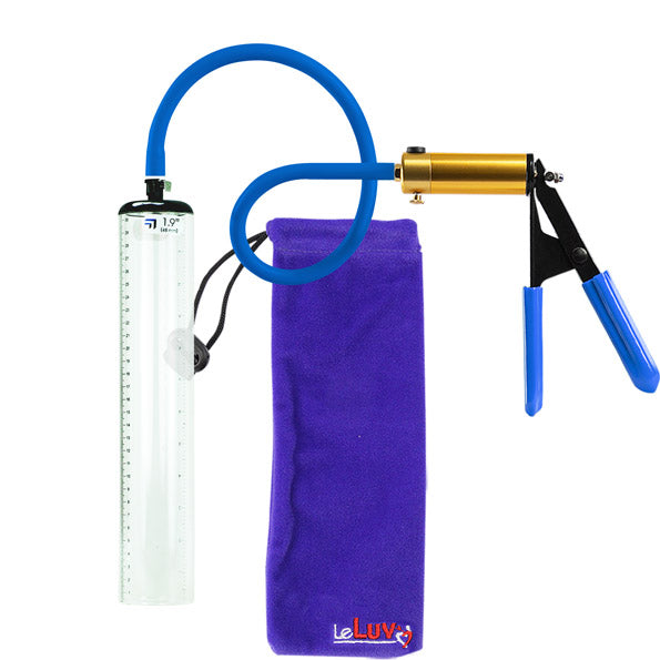 LeLuv Ultima Penis Pump - Rubber Grip, Silicone Hose with Thick Walled Cylinder - Choose Length & Diameter