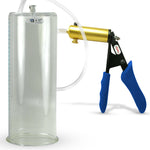 Ultima Brass Blue Silicone Grip, Clear Hose | Penis Pump | 12" x 4.50" Cylinder