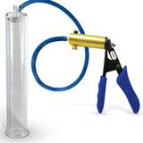 Ultima Brass Blue Silicone Grip, Silicone Hose | Penis Pump + 12" x 2.00" Cylinder