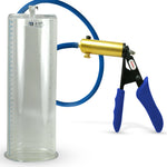 Ultima Brass Blue Silicone Grip, Silicone Hose | Penis Pump | 12" x 4.10" Cylinder