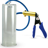 Ultima Brass Blue Silicone Grip, Silicone Hose | Penis Pump | 12" x 4.10" Cylinder
