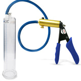 Ultima Brass Blue Silicone Grip, Silicone Hose | Penis Pump | 9" x 1.65" Cylinder