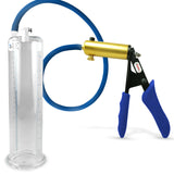 Ultima Brass Blue Silicone Grip, Silicone Hose | Penis Pump + 9" x 2.50" Cylinder