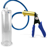 Ultima Brass Blue Silicone Grip, Silicone Hose | Penis Pump + 9" x 2.75" Cylinder