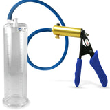 Ultima Brass Blue Silicone Grip, Silicone Hose | Penis Pump + 9" x 2.75" Cylinder