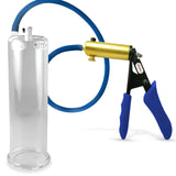 Ultima Brass Blue Silicone Grip, Silicone Hose | Penis Pump + 9" x 2.875" Cylinder