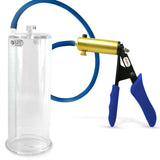 Ultima Brass Blue Silicone Grip, Silicone Hose | Penis Pump + 9" x 3.25" Cylinder