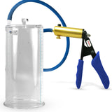 Ultima Brass Blue Silicone Grip, Silicone Hose | Penis Pump | 9" x 4.50" Cylinder