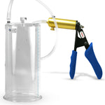 Ultima Brass Blue Silicone Grip, Clear Hose | Penis Pump | 9" x 4.50" Cylinder