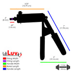 LeLuv® Brass Ultima Penis Pump - Red Rubber Grip, Silicone Hose with Round Flange Cylinder - Choose Length & Diameter