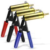 LeLuv® Ultima Silver Penis Pump - Red Rubber Grips, Clear Hose - Wide Flange Cylinders