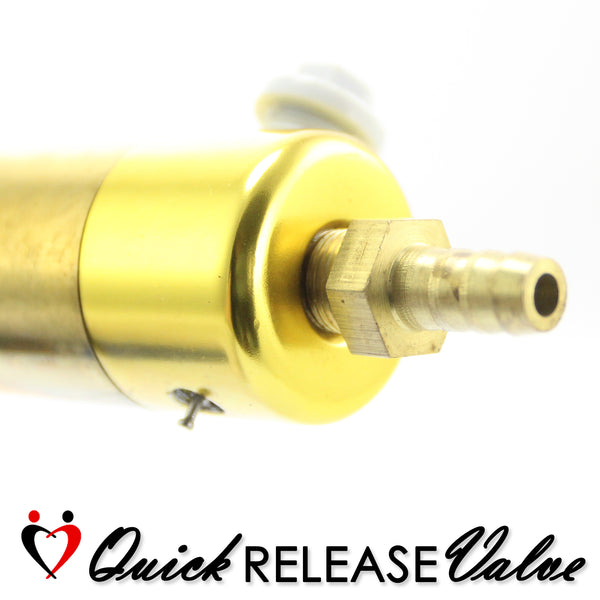 LeLuv® Ultima Silver Penis Pump - Purple Rubber Grip & Silicone Hose - Round Flange Cylinders