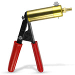 LeLuv Penis Pump - Silver Ultima Handle, Black Rubber Grip, Clear Hose - Round Flange Cylinders