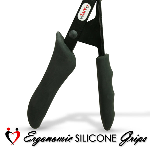 LeLuv® Ultima Silver Penis Pump - Black Silicone Grip, Silicone Hose with Wide Flange Cylinder