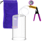 ULTIMA Purple Penis Pump Rubber Grips, Clear Hose + Gauge & Cover 9" Length 5.00" Diameter
