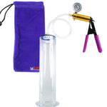 ULTIMA Purple Penis Pump Rubber Grips, Clear Hose with Gauge 12" Length - 2.50" Diameter Wide Flange Cylinder