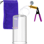 ULTIMA Purple Penis Pump Rubber Grips, Clear Hose with Gauge 12" x 5.00" Cylinder Diameter