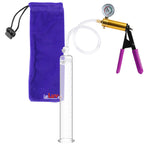 ULTIMA Purple Penis Pump Rubber Grips, Clear Hose with Gauge  1.50" Cylinder Diameter