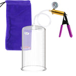 ULTIMA Purple Penis Pump Rubber Grips, Clear Hose with Gauge  5.00" Cylinder Diameter